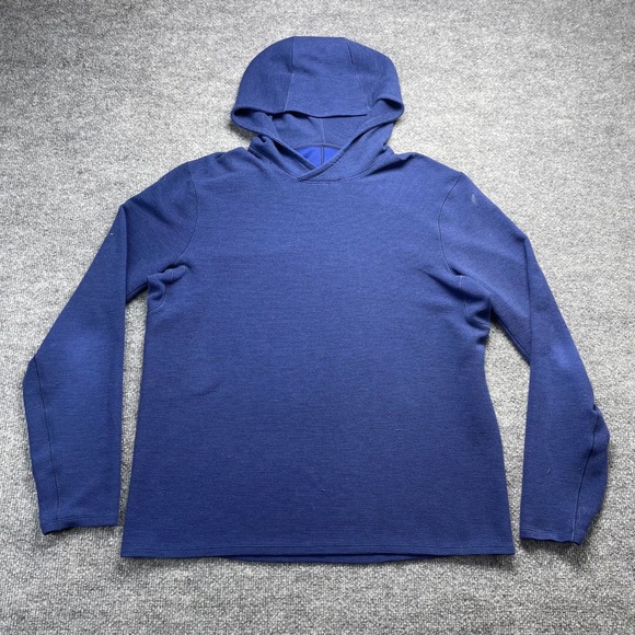 Lululemon Other - Lululemon Mens Waffle Knit Hoodie Navy Blue Long Sleeve Pullover Athletic XL